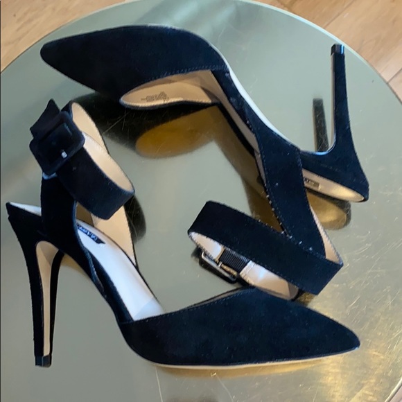 Lola Black Suede Buckle Pumps - Picture 11 of 12